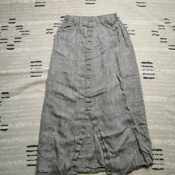 Flax by Jeanne Engelhart Womens Gray Skirt Medium - Picture 2 of 10